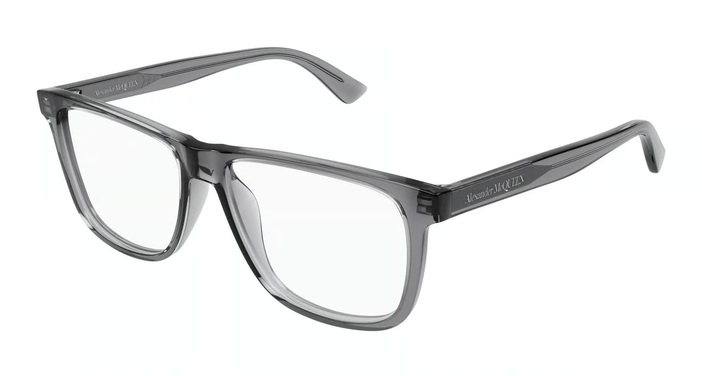 Alexander McQueen AM0463O-Eyeglasses-Grey-Demo Lenses-