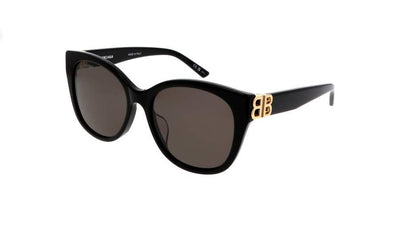 Balenciaga BB0103SA-Sunglasses-Black with Gold-Grey-
