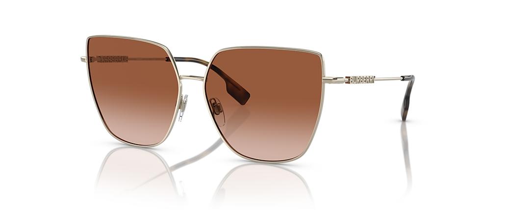 Burberry BE3143-Sunglasses-Light Gold-Brown Gradient-