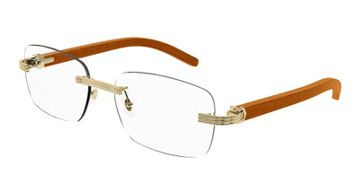 Cartier CT0286O-Eyeglasses-Gold/Orange Wood-Demo Lenses-