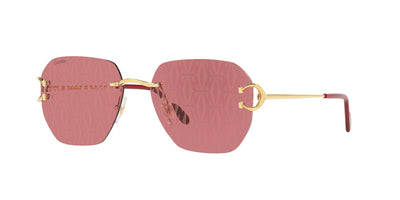 Cartier CT0394S-Sunglasses-Gold-Red Logo Mirror-