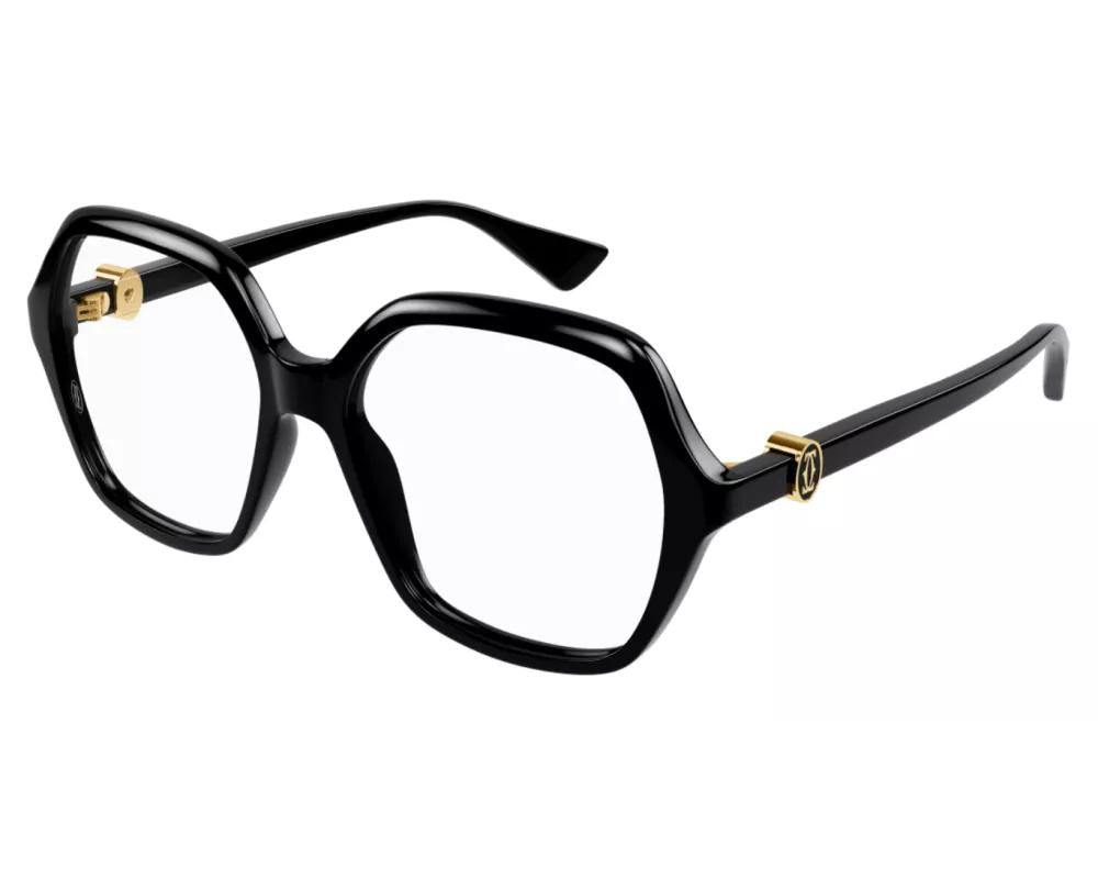 Cartier CT0492O-Eyeglasses-Black-Demo Lenses-