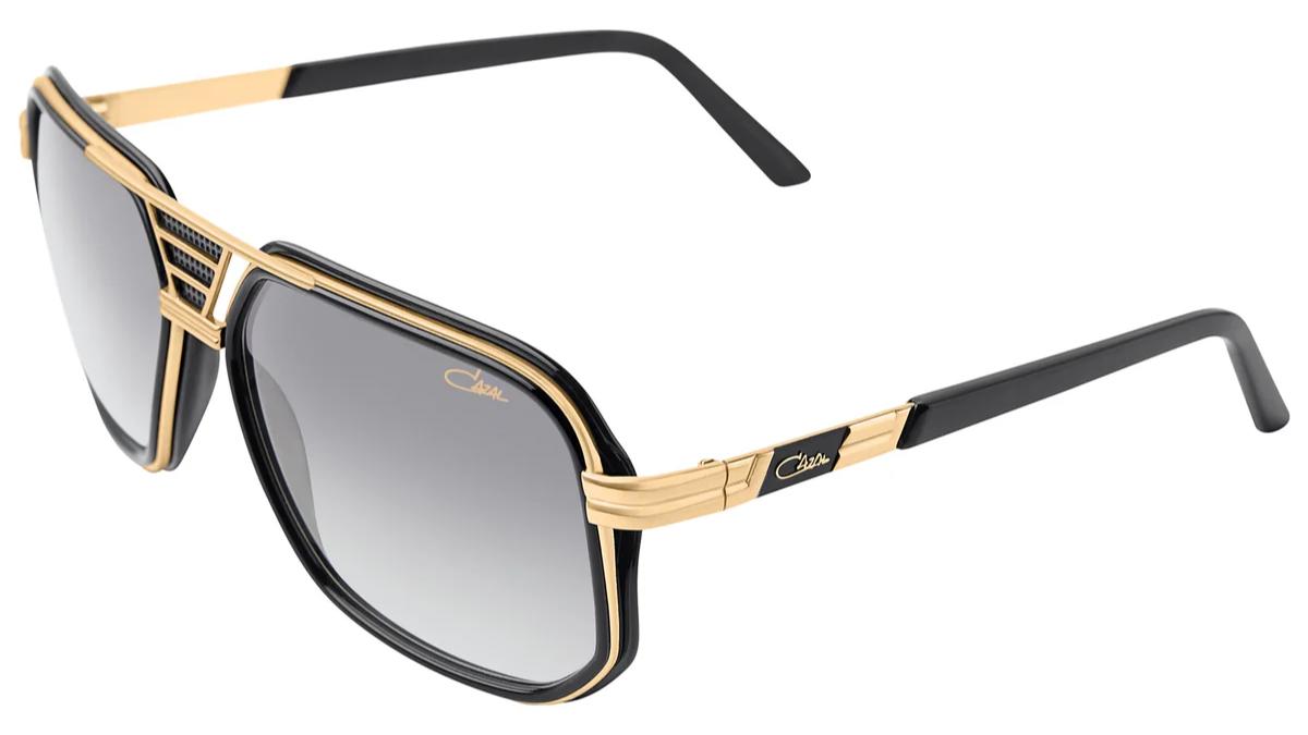 Cazal 666-Sunglasses-Black-Gold-Grey Gradient-
