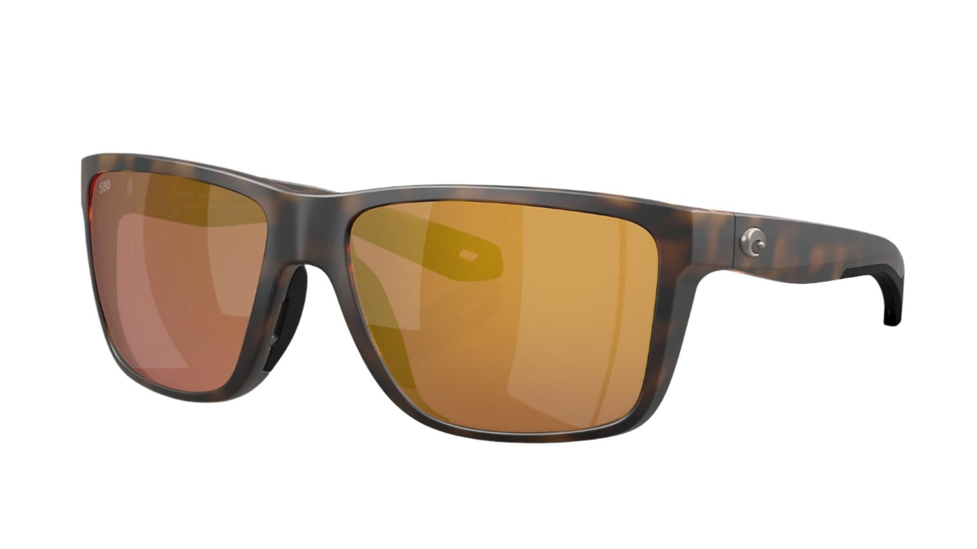 Costa Broadbill II-Sunglasses-Matte Tortoise-Gold Mirror Polarized-Glass