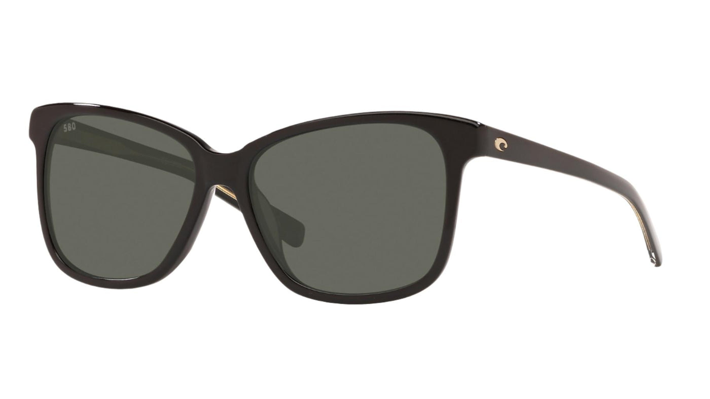 Costa May-Sunglasses-Shiny Black-Gray Polarized-Glass