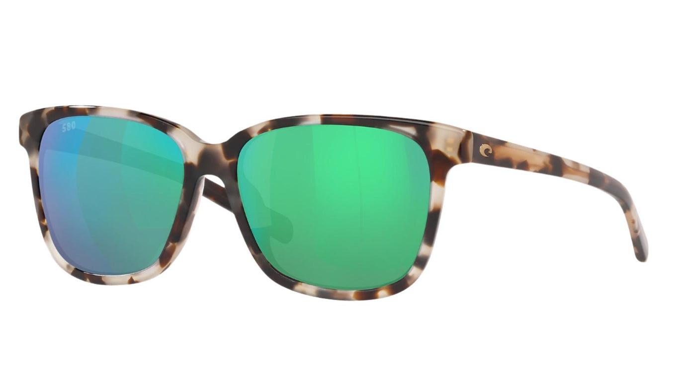 Costa May-Sunglasses-Shiny Tiger Cowrie-Green Mirror-Glass