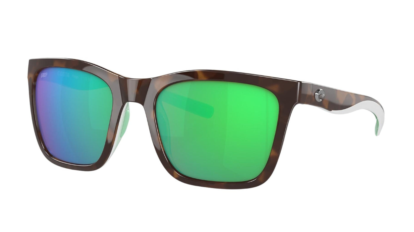 Costa Panga-Sunglasses-Shiny Tortoise-Green Mirror Polarized-Polycarbonate