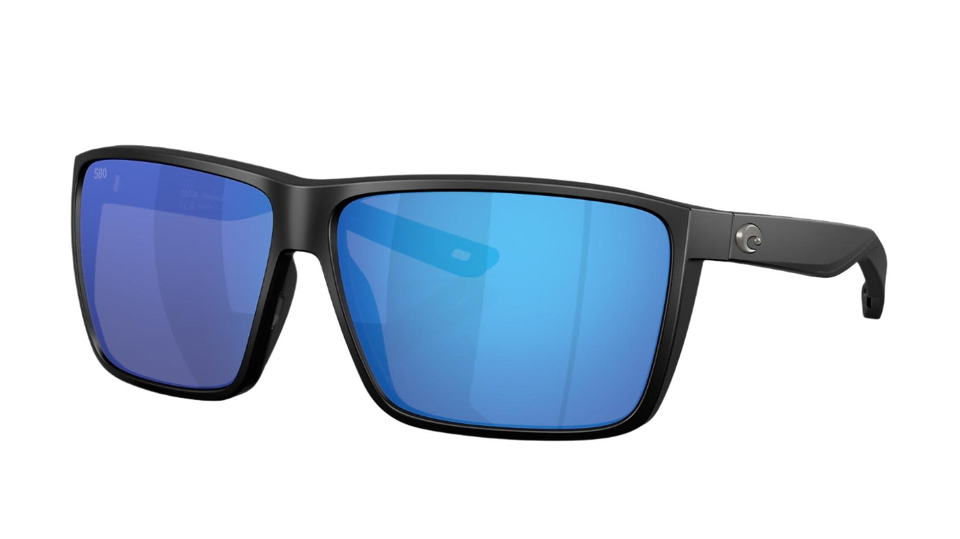 Costa Rincon II-Sunglasses-Matte Black-Blue Mirror Polarized-580 Glass