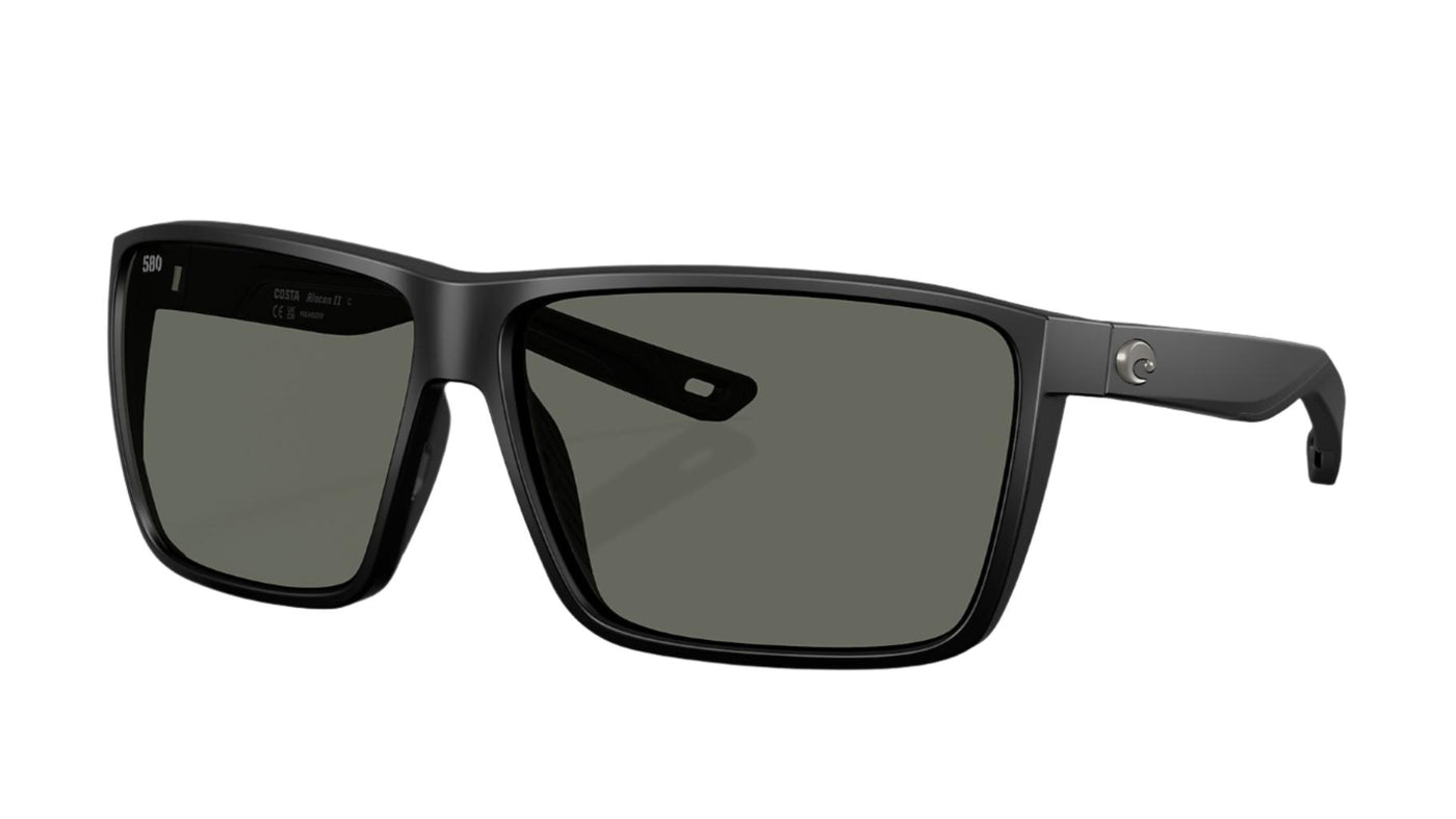 Costa Rincon II-Sunglasses-Matte Black-Gray Polarized-580 Glass