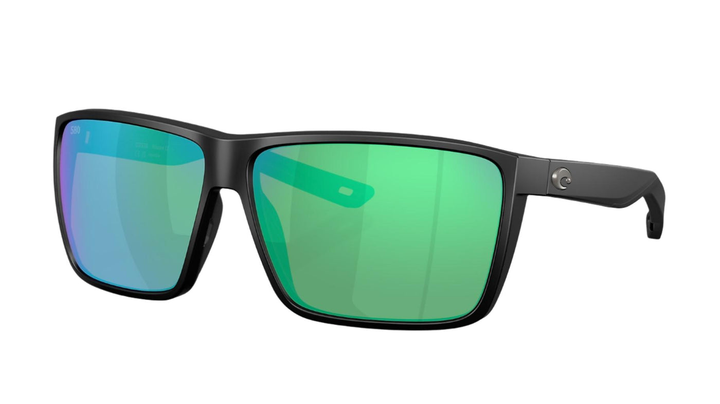 Costa Rincon II-Sunglasses-Matte Black-Green Mirror Polarized-580 Glass