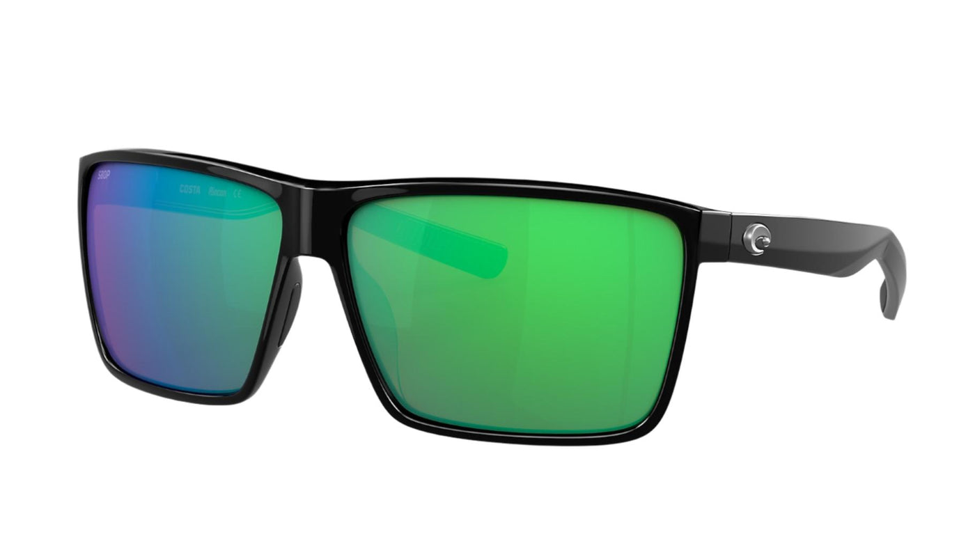 Costa Rincon-Sunglasses-Shiny Black-Green Mirror Polarized-Polycarbonate