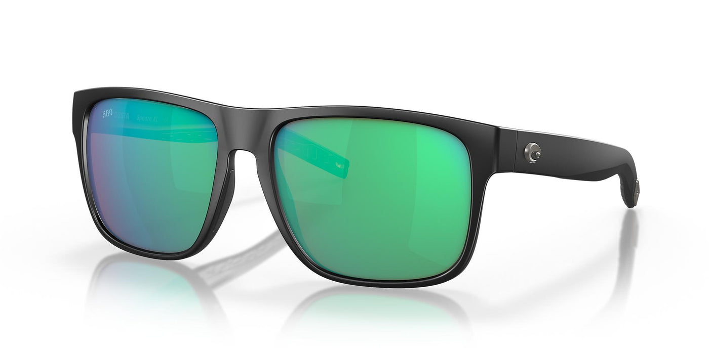Costa Spearo-Sunglasses-Matte Black-Green Mirror Polarized-Glass