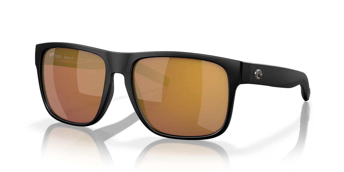 Costa Spearo XL-Sunglasses-Matte Black-Gold Mirror Polarized-Glass