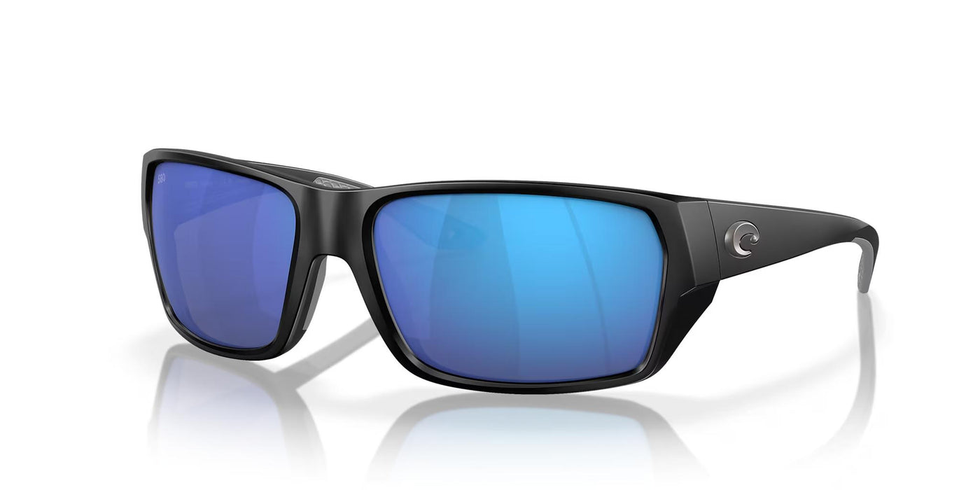 Costa Tailfin-Sunglasses-Matte Black-Blue Mirror Polarized-Glass