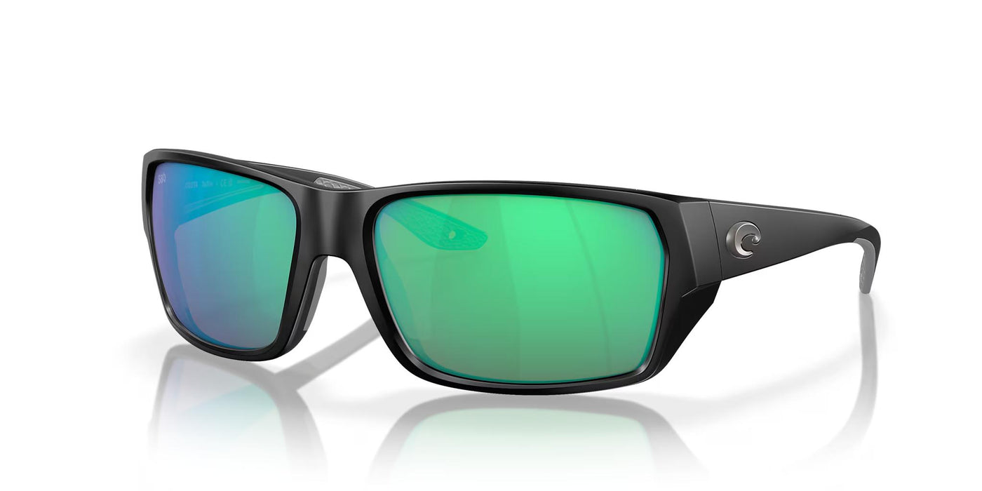 Costa Tailfin-Sunglasses-Matte Black-Green Mirror Polarized-Glass