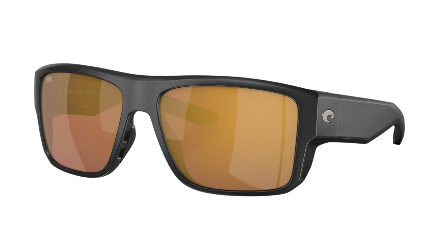 Costa Taxman-Sunglasses-Matte Black-Gold Mirror Polarized-Glass