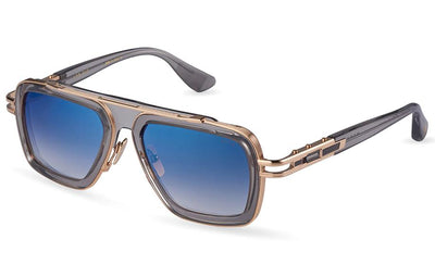 DITA LXN-EVO-Sunglasses-Crystal Grey - White Gold-Dark Grey to Clear Gradient - Deep Blue Flash-