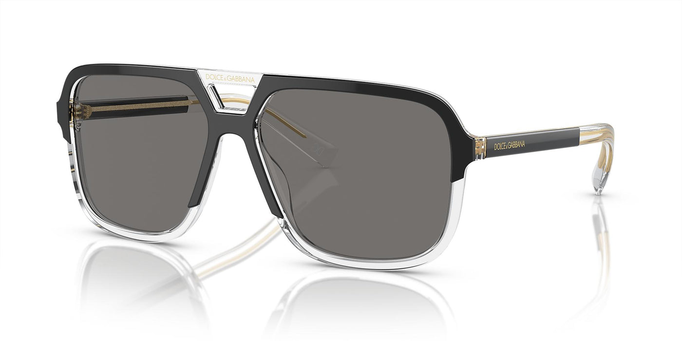 Dolce & Gabbana DG4354-Sunglasses-Black/Crystal-Dark Grey-