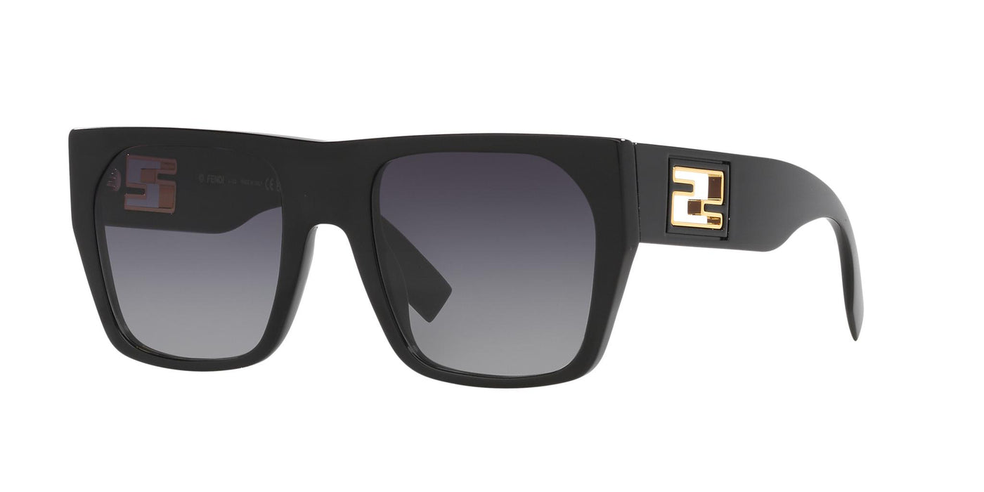 Fendi FE40124I-Sunglasses-Shiny Black-Gradient Smoke-