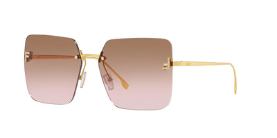 Fendi FE4082US-Sunglasses-Shiny Endura Gold-Brown Gradient-