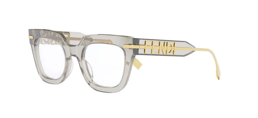 Fendi FE50065I-Eyeglasses-Trasparent Grey-Demo Lenses-