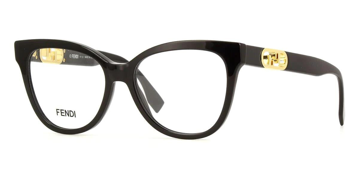 Fendi FE50093I-Eyeglasses-Shiny Black-Demo Lenses-
