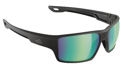 H2Optix Ashore-Sunglasses-Matte Black-Brown Green Flash Mirror Polarized-