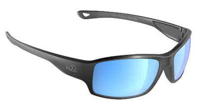 H2Optix Beachwalker-Sunglasses-Matte Gunmetal-Grey Blue Flash Mirror Polarized-