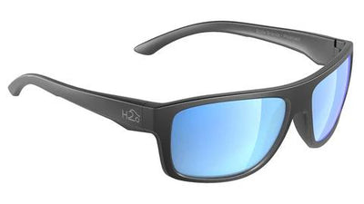 H2Optix Grayton-Sunglasses-Matte Gunmetal-Grey Blue Flash Mirror Polarized-