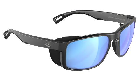 H2Optix Reef-Sunglasses-Matte Gunmetal-Grey Blue Flash Mirror Polarized-