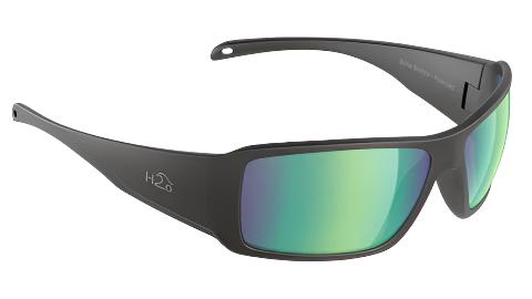 H2Optix Stream-Sunglasses-Matte Black-Brown Green Flash Mirror Polarized-