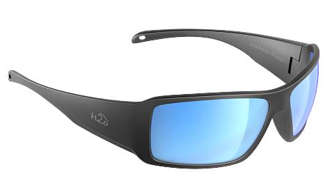 H2Optix Stream-Sunglasses-Matte Gunmetal-Grey Blue Flash Mirror Polarized-