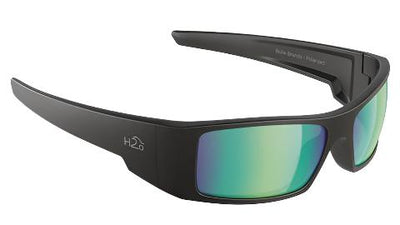 H2Optix Waders-Sunglasses-Matte Black-Brown Green Flash Mirror Polarized-