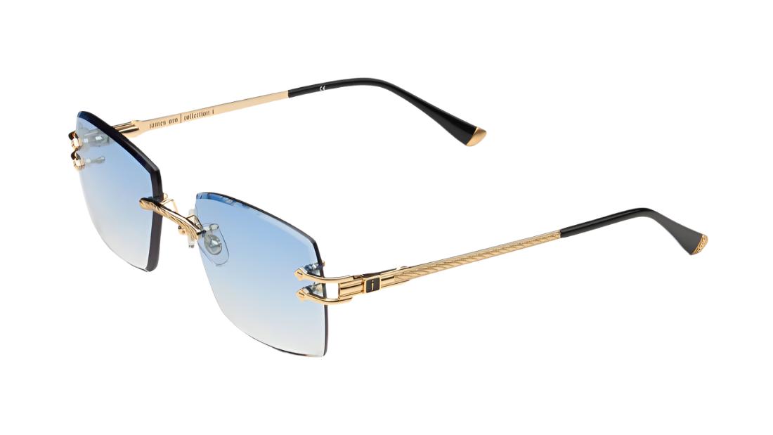 James Oro Grail-Sunglasses-Gold-Blue Gradient-