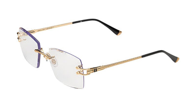 James Oro Grail-Sunglasses-Gold-Clear Gem Cut-