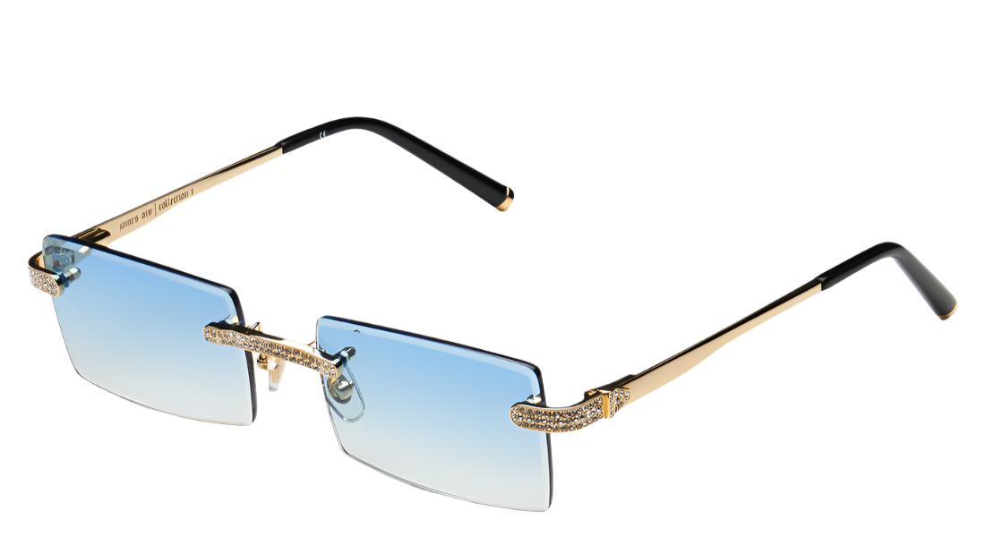James Oro Iced Authentic-Sunglasses-Gold-Blue Gradient-