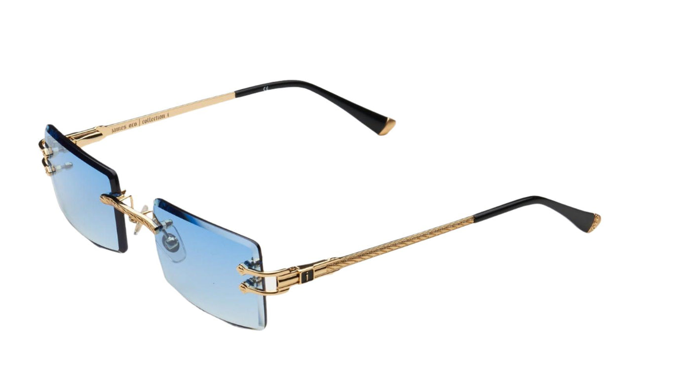 James Oro Phantom Authentic-Sunglasses-Gold-Blue Gradient-