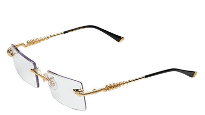 James Oro Serpent Authentic XL-Sunglasses-Gold-Clear-
