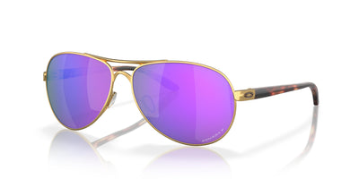 Oakley Feedback OO4079-Sunglasses-Satin Gold-Prizm Violet Polarized-
