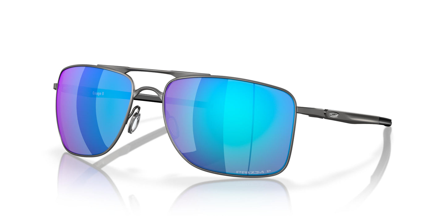 Oakley Gauge 8 OO4124-Sunglasses-Matte Gunmetal-Prizm Sapphire Polarized-