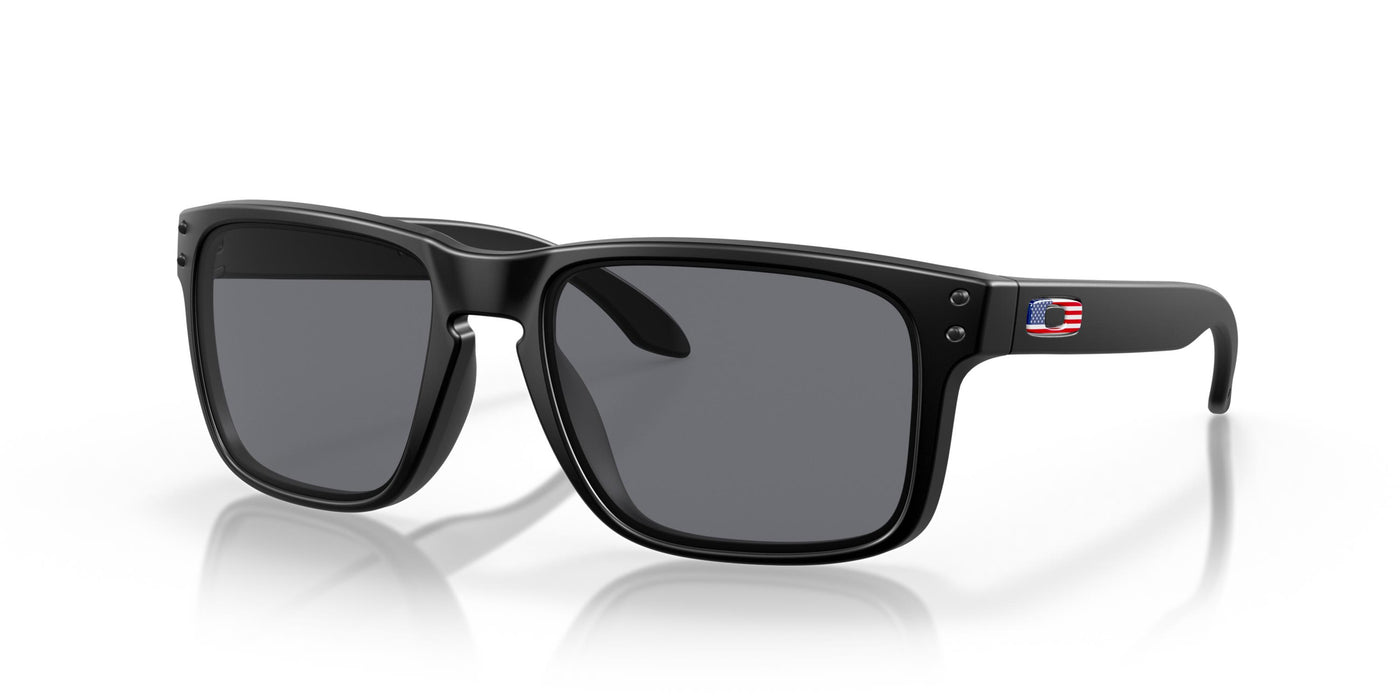 Oakley Holbrook OO9102-Sunglasses-Matte Black American Flag-Grey-