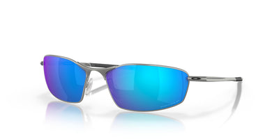 Oakley Whisker OO4141-Sunglasses-Satin Chrome-Prizm Sapphire Polarized-