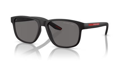 Prada Linea Rossa PS 06YS-Sunglasses-Black Rubber-Polarized Dark Grey-