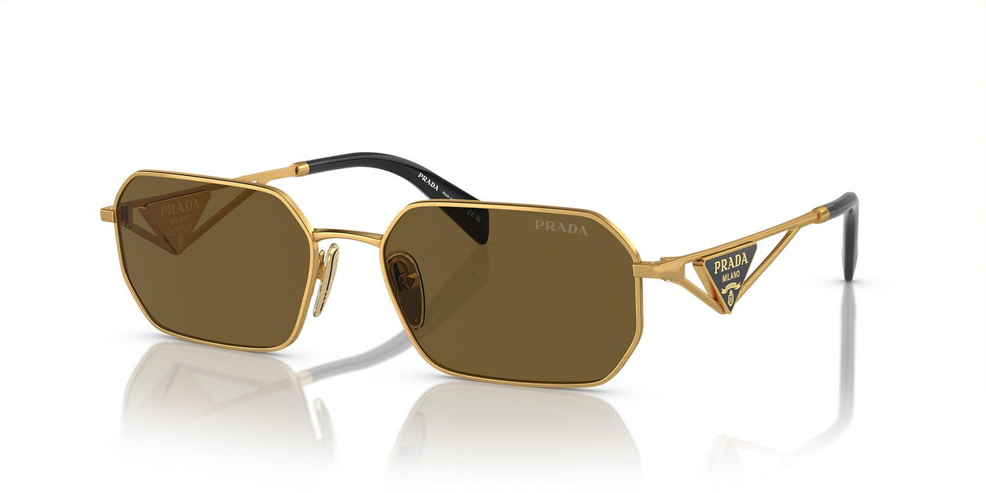 Prada PR A51S-Sunglasses-Pale Gold-Dark Brown-