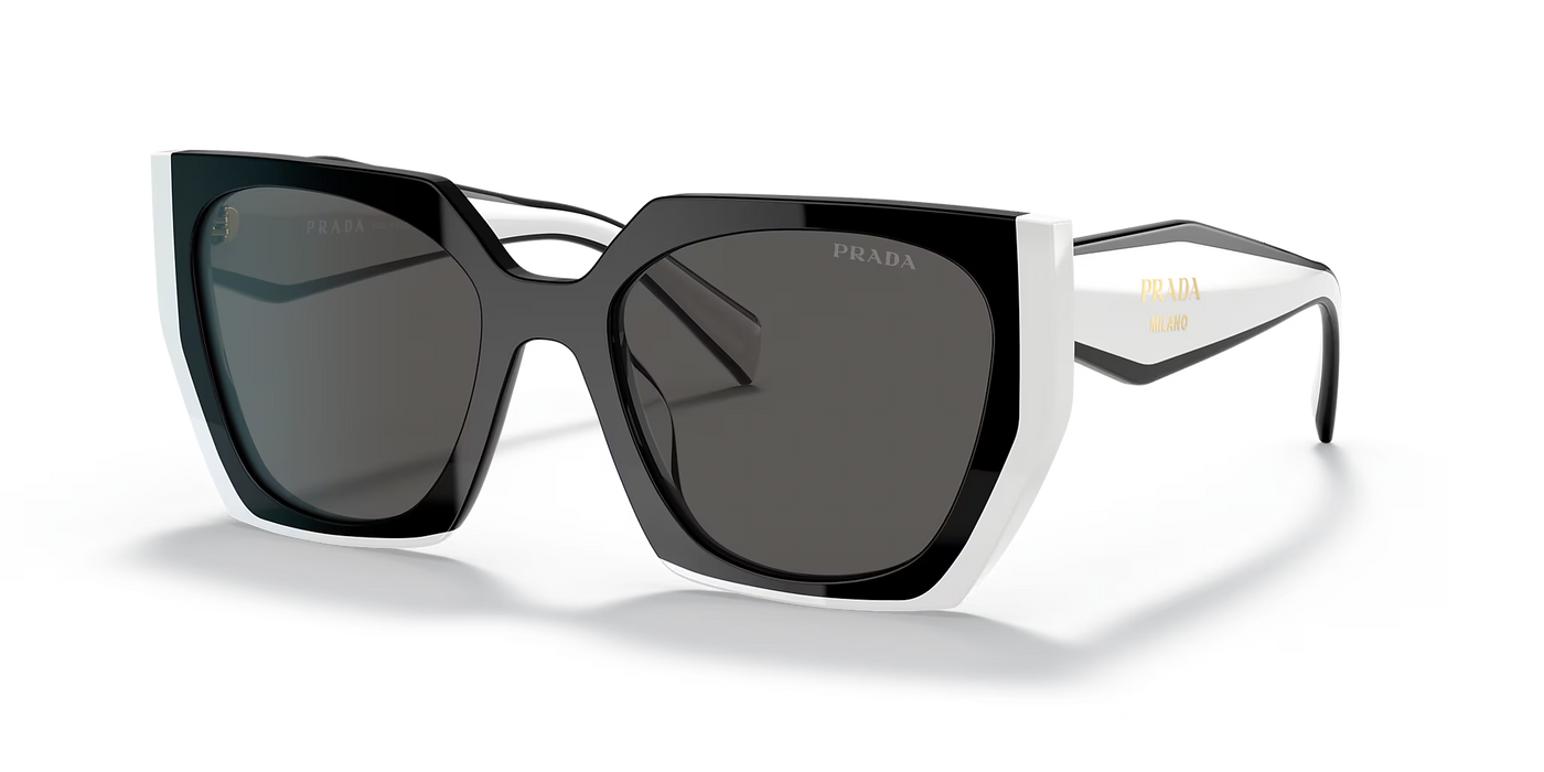 Prada PR15WS-Sunglasses-Black & Talc-Dark Grey-