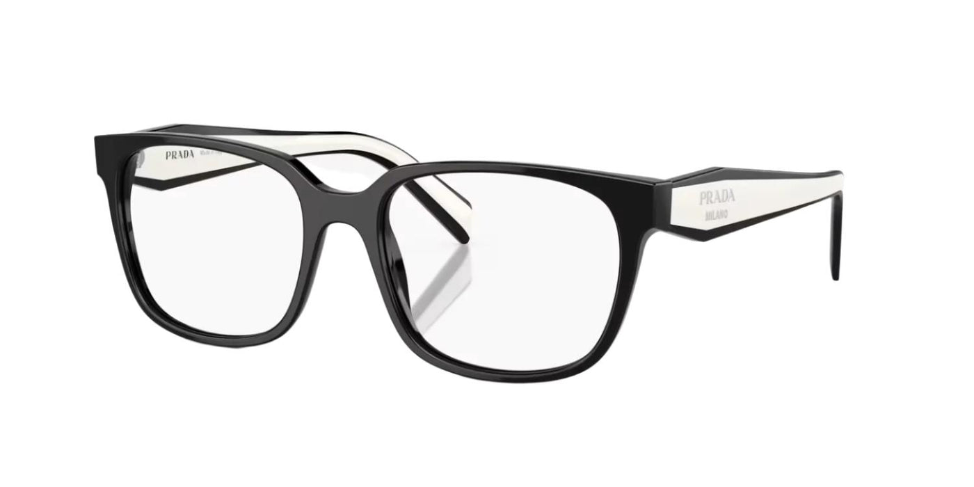 Prada PR17ZV-Eyeglasses-Black & Talc-Clear-54