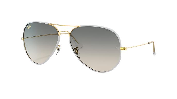 Ray-Ban Aviator Full Color RB3025JM-Sunglasses-Grey on Legend Gold-Grey Gradient-58