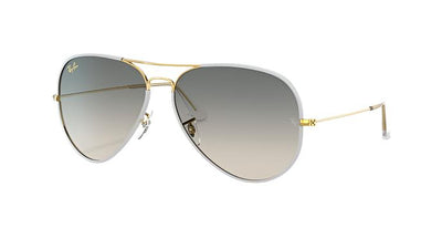 Ray-Ban Aviator Full Color RB3025JM-Sunglasses-Grey on Legend Gold-Grey Gradient-58