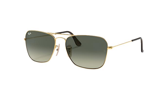 Ray-Ban Caravan RB3136-Sunglasses-Gold-Light Grey Gradient-58