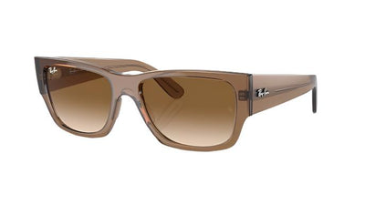 Ray-Ban Carrigan RB4397-Sunglasses-Transparent Gray-Dark Violet Red Mirror-54